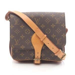 Louis Vuitton Cartessier Shoulder Bag Canvas Leather Monogram Brown